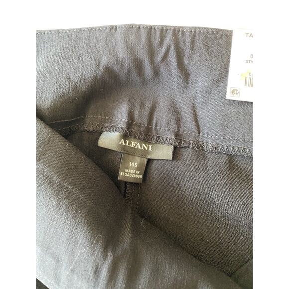 Alfani Womens Black Tummy Control Skinny Stretch Pants Business Size 14S - Picture 6 of 10